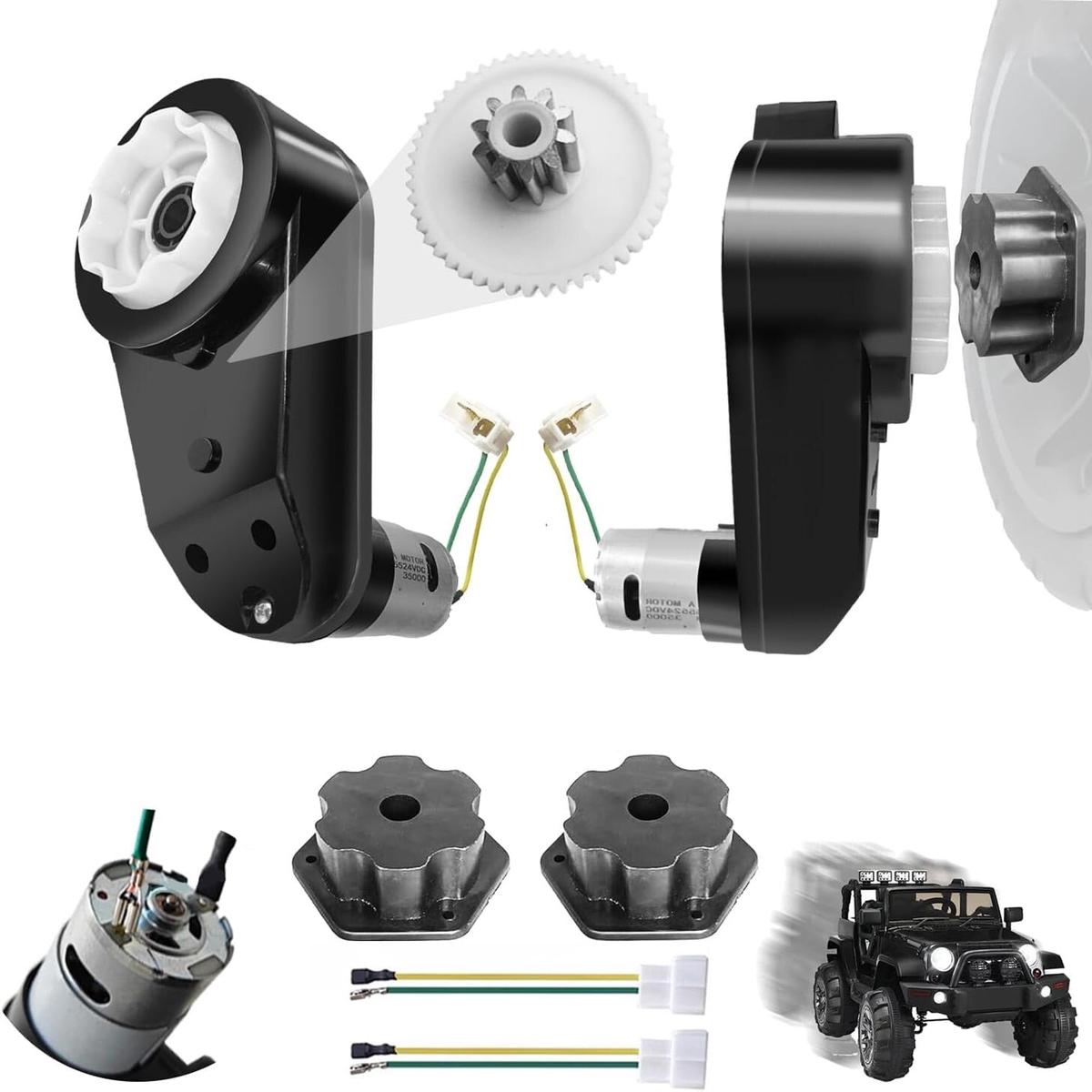 1 or 2 PCS 24V RS555 35000RPM Gear Motor Kit for Electric Car Power Wheels Upgrade