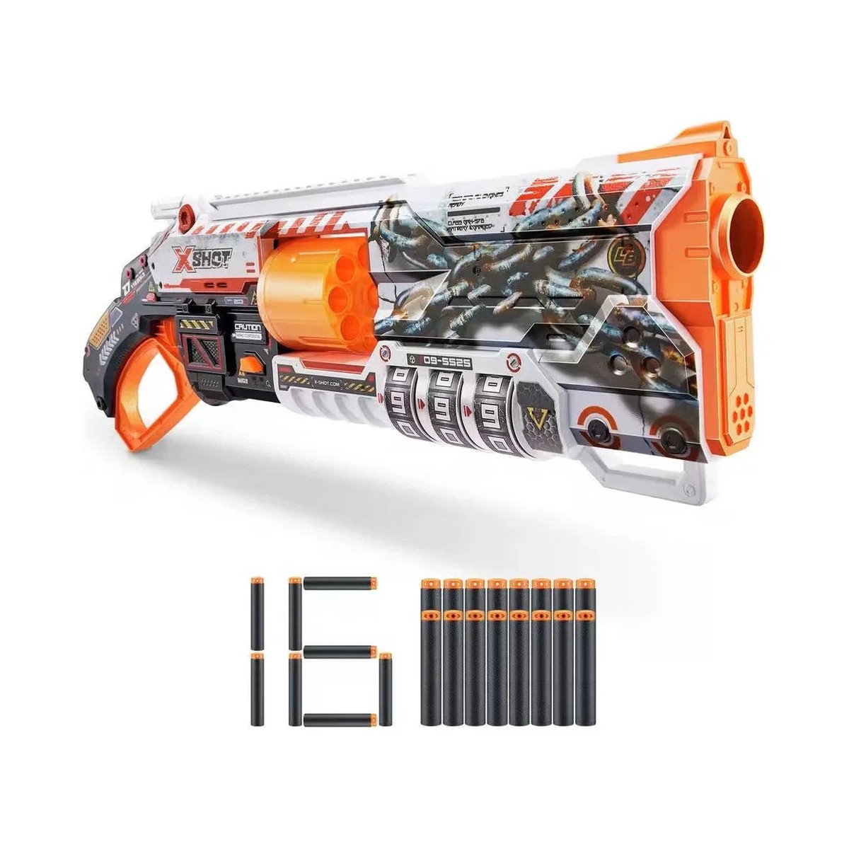 Zuru X-Shot Skins Lock Blaster Gun with 16 Darts Multicolor Age- 8 Years Above